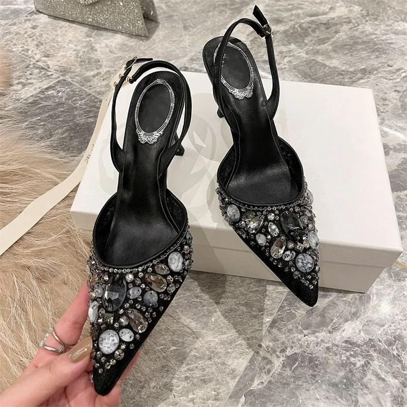 Water Shoes - Baotou Water Diamond Lace Crystal Sandals
